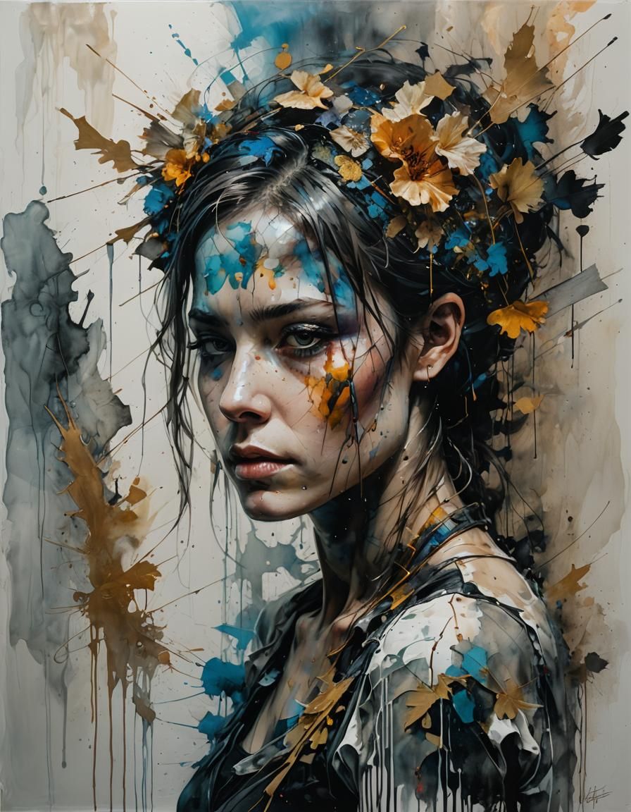 Life and Death: Surreal Mixed-Media Composition