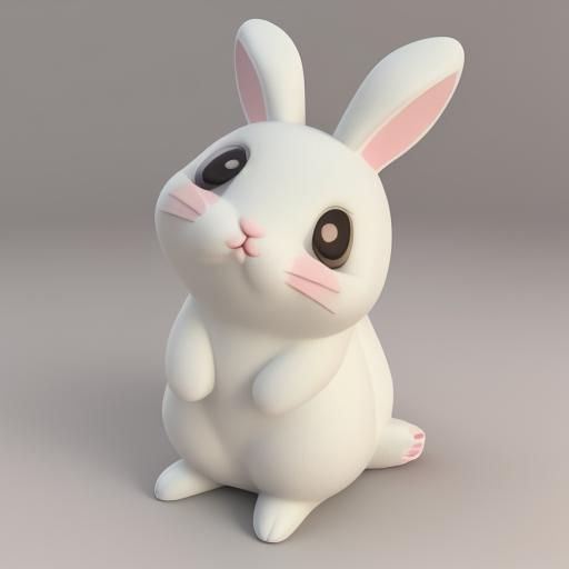 3D Kawaii Bunny Cartoon