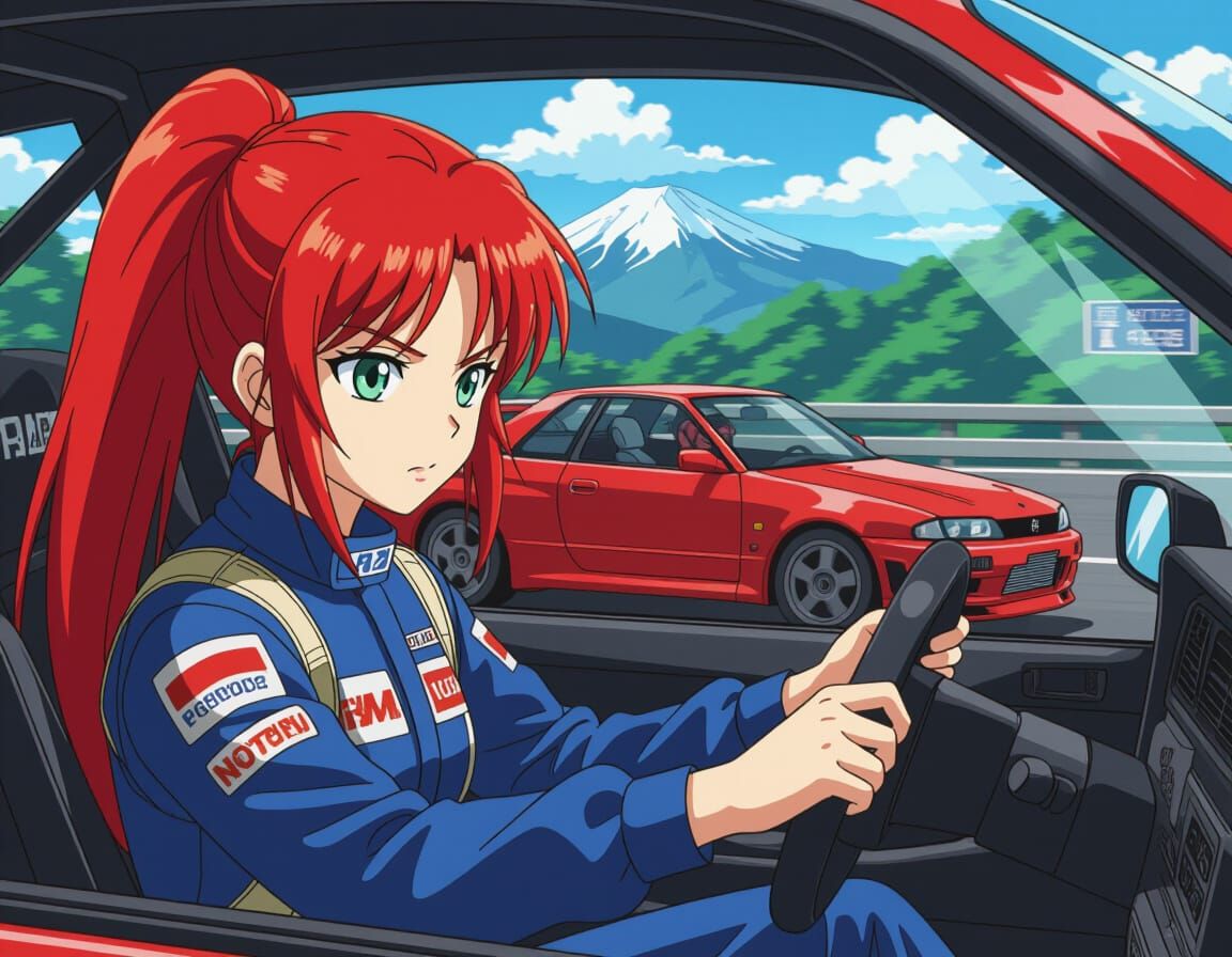 Anime Racer Driving Nissan Skyline GT-R on Hakone Turnpike