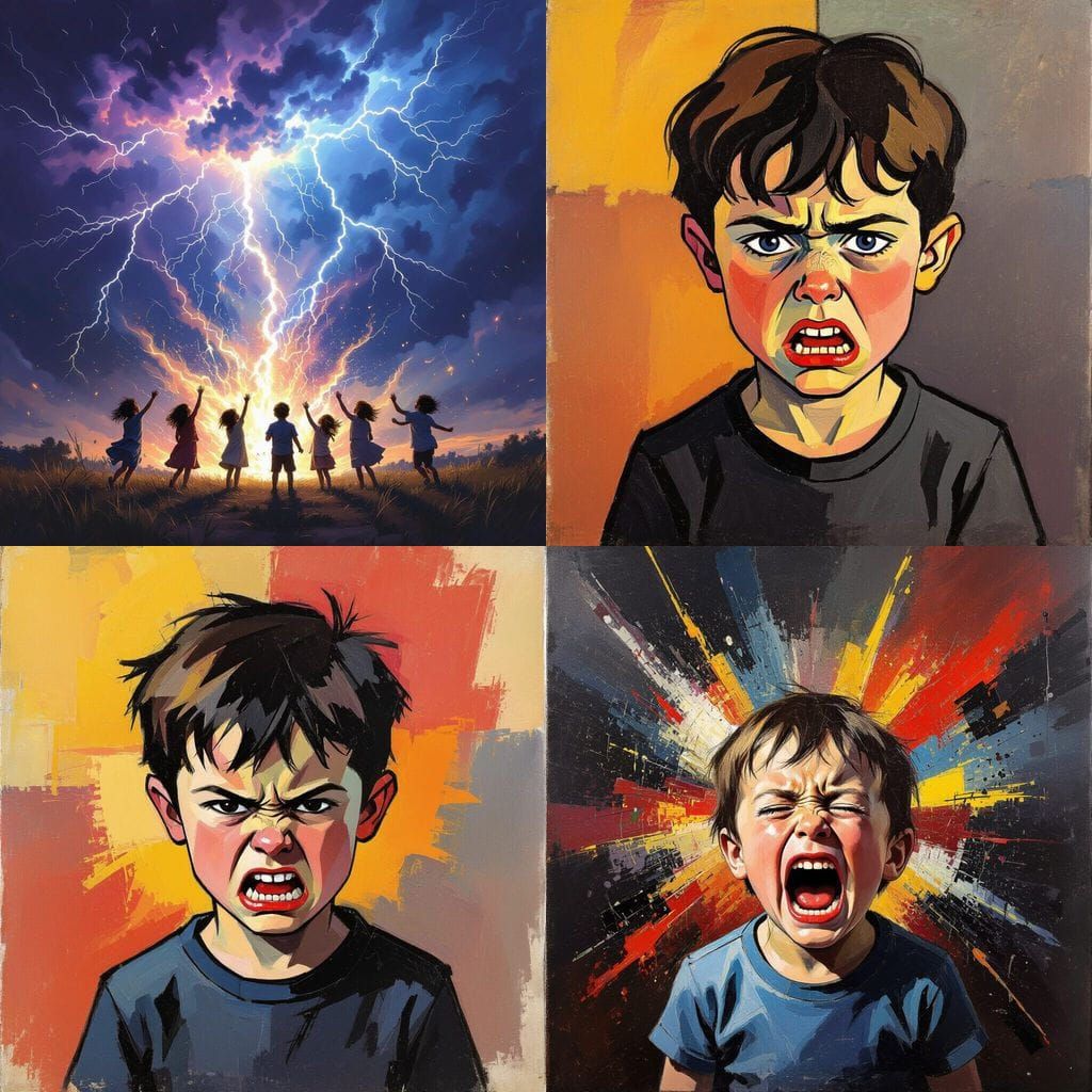 Children's Fury Depicted