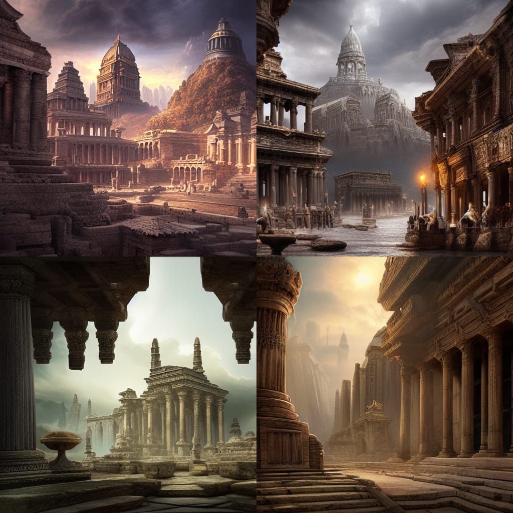 Epic Ancient City Digital Matte Painting