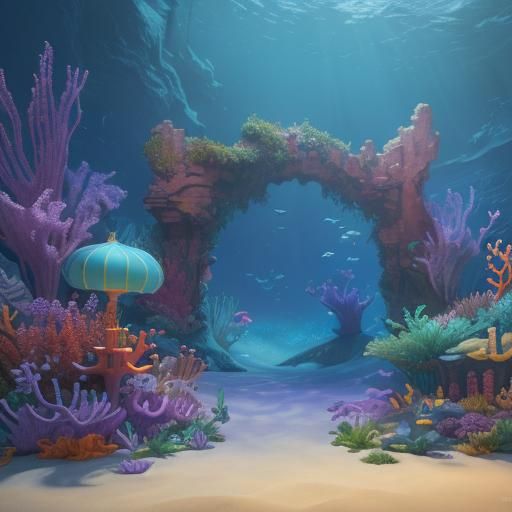 The Little Mermaid Backdrop in 3D Digital Art