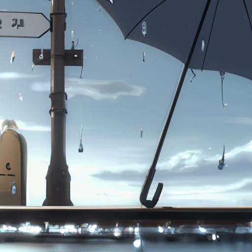 Aesthetic Rain Scene in Ghibli Anime Style