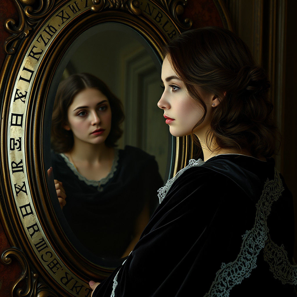 Mystical Mirror Reflecting Secrets of the Past