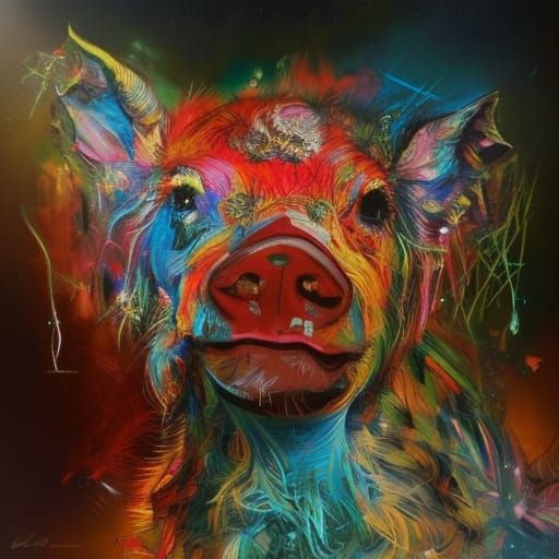 Glamorous Anthropomorphic Pigs in Suits