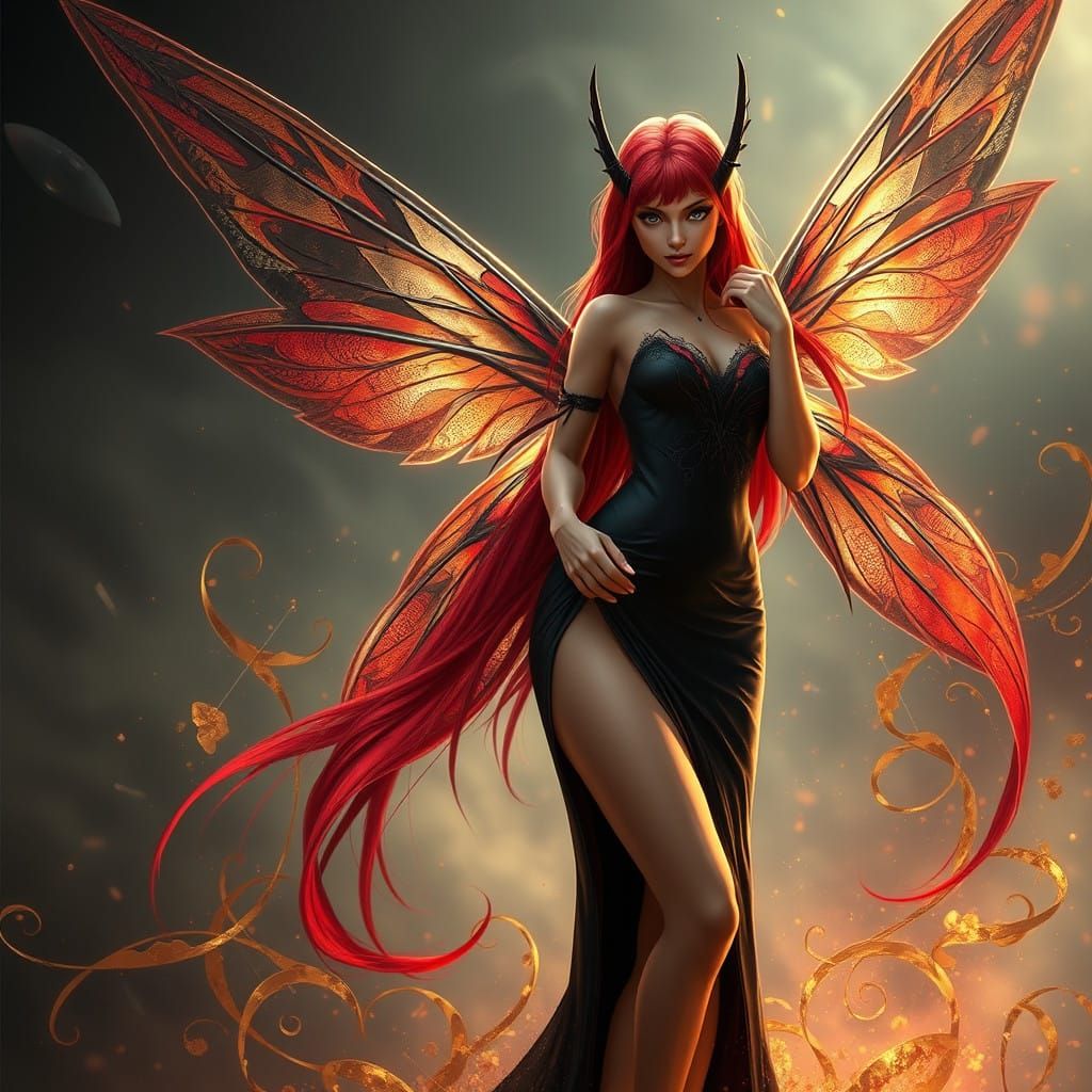 Mysterious Dark Fairy in Rich Fantasy Concept Art