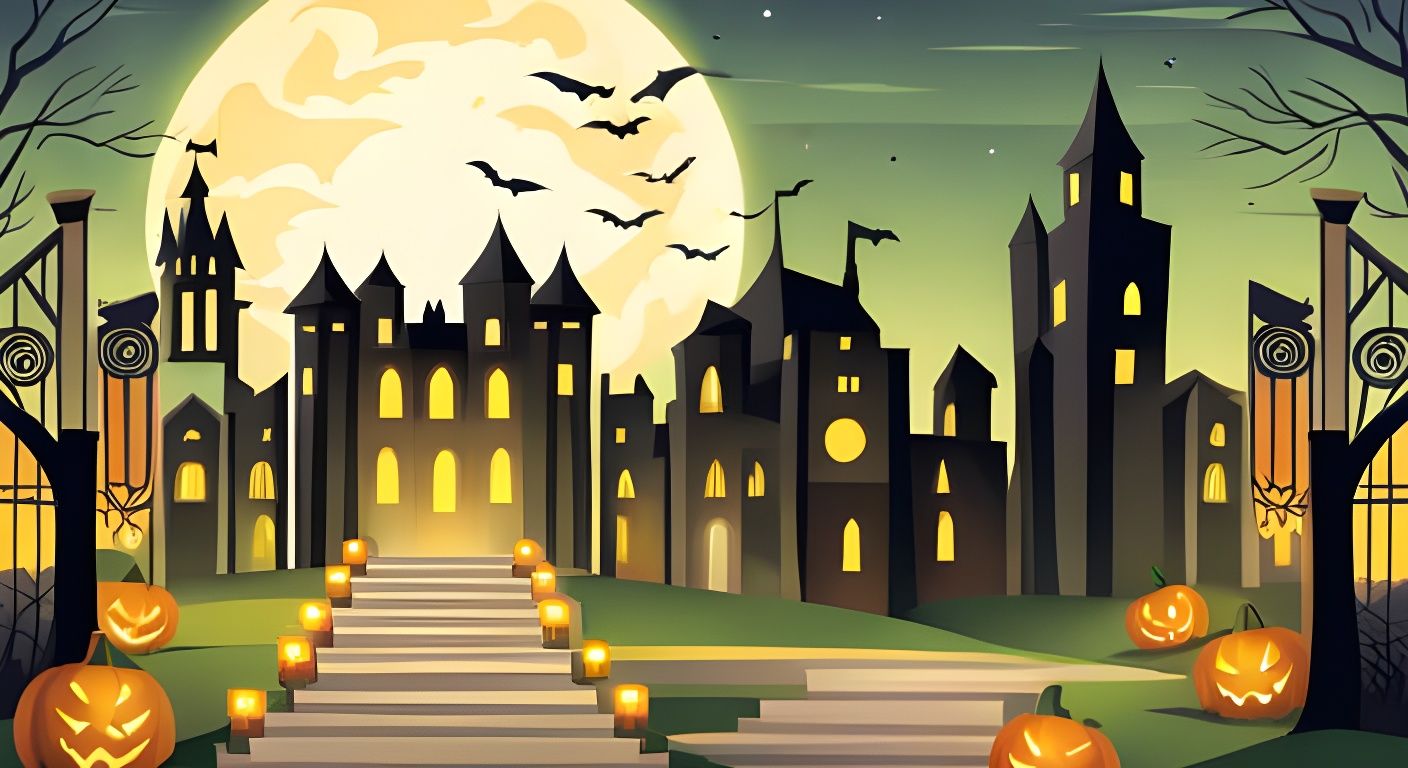 Art Deco Halloween Background Illustration