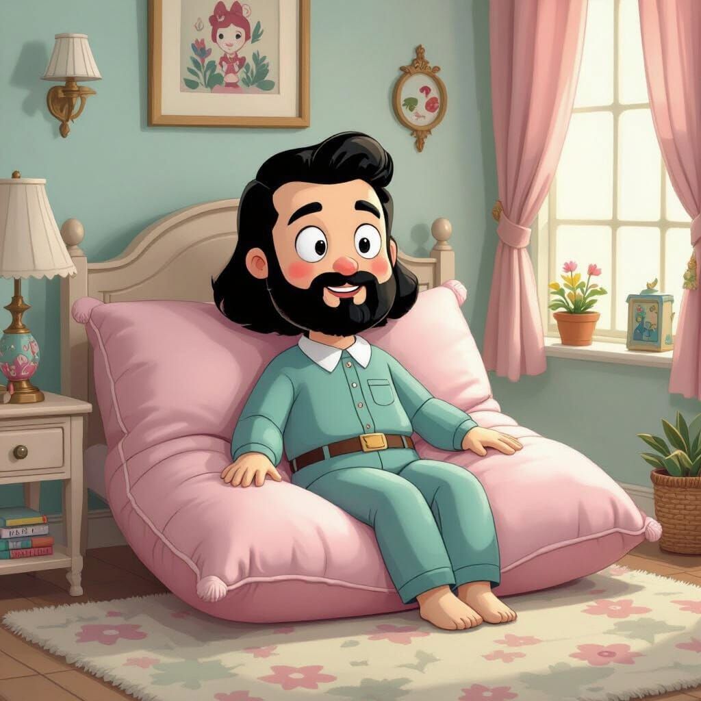 Ned Flanders with Gothic Kawaii Body Pillow