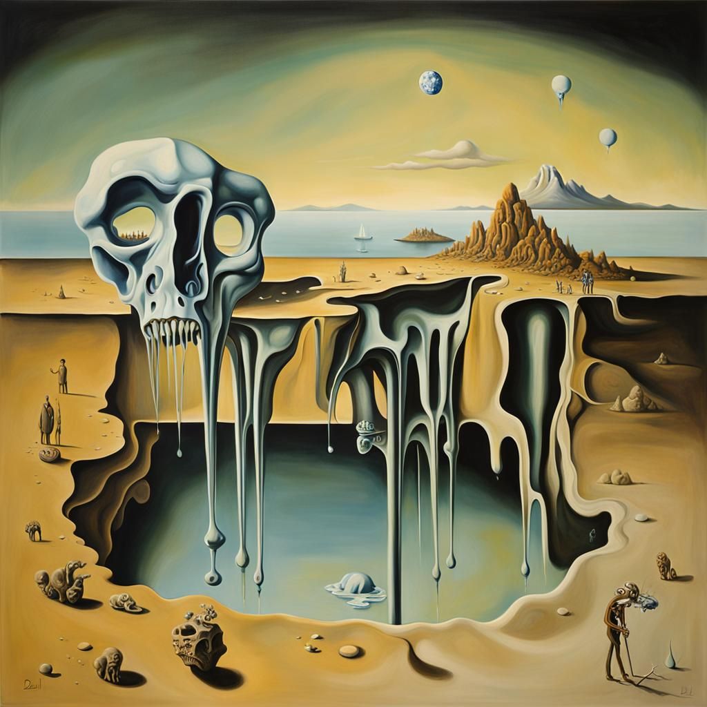 Surrealist Melting Forms in Dali Style