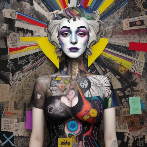 Surreal Brain Collage Art: Chaos and Cognition