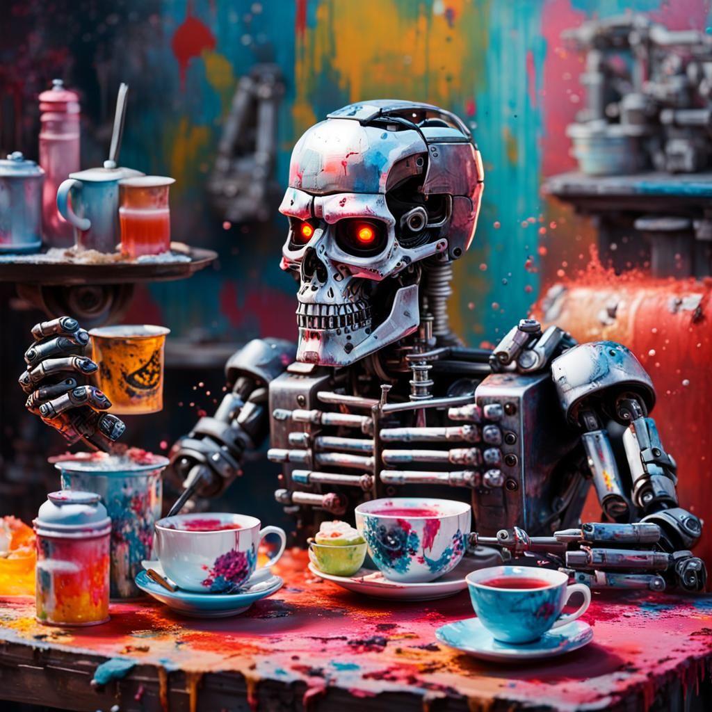 Endoskeleton Tea Party: Graffiti Art Dollhouse