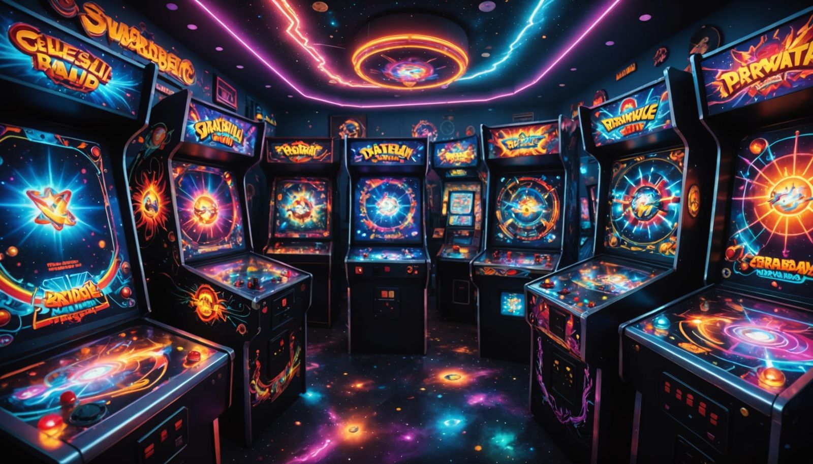 Celestial Being Plays Pinball in Cosmic Arcade