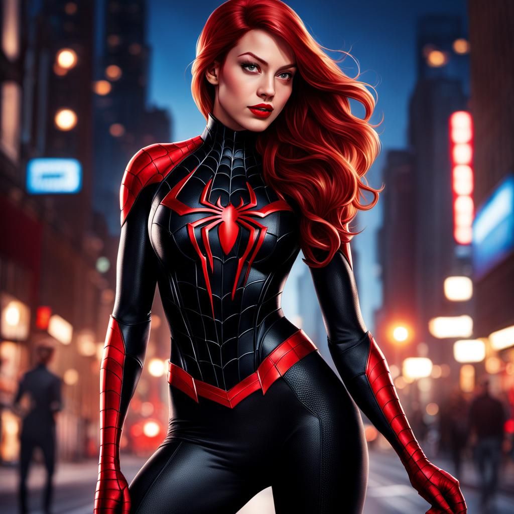 Mary Jane Watson in Black Spider-Man Suit