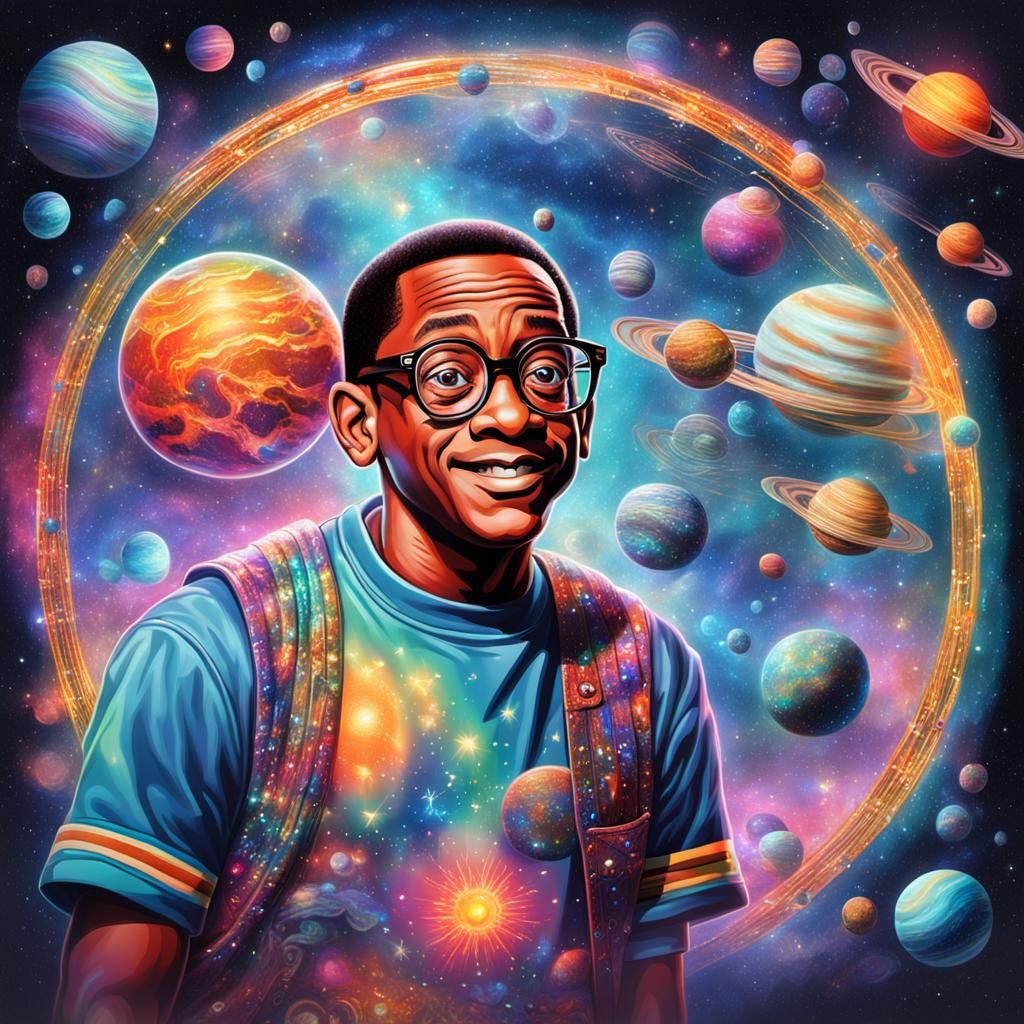 Holographic Steve Urkel Astral Illustration