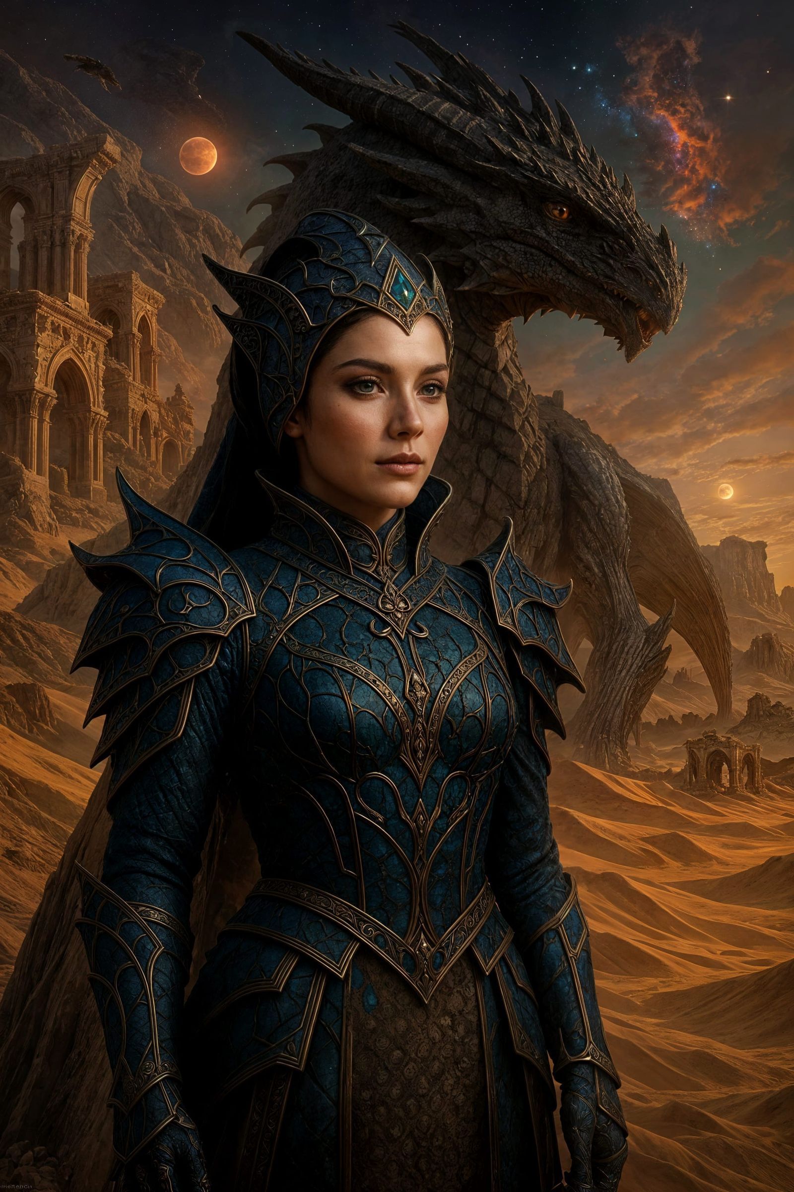 Dragon Scale Armor in High Fantasy Style