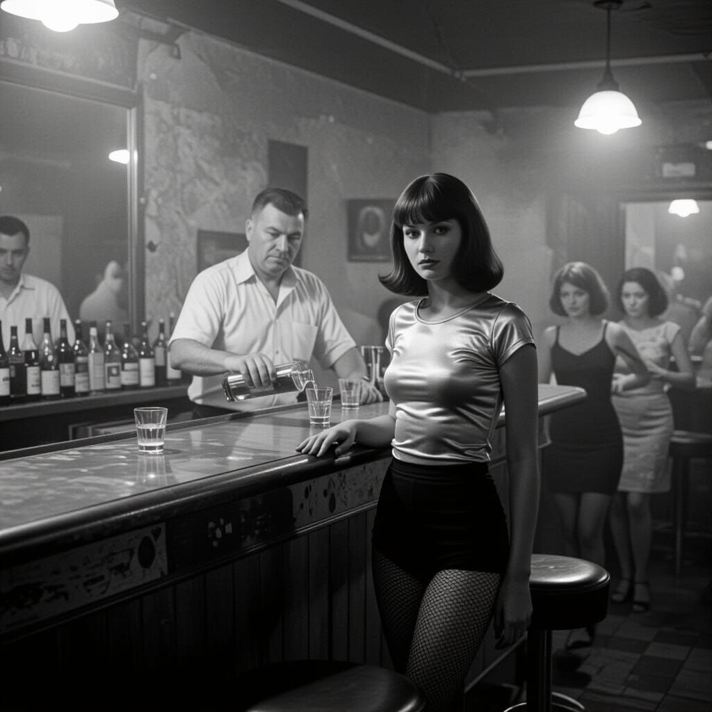 Soviet Disco Scene in Black and White