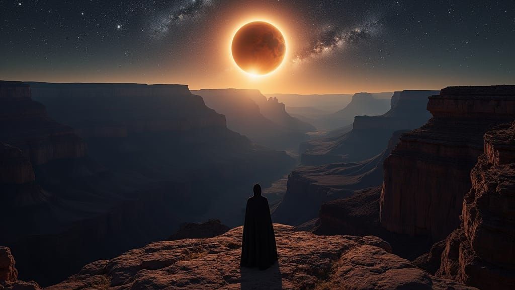 Grand Canyon Triple Eclipse Lit by Magnetic Field