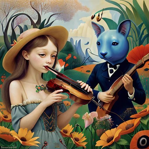 Dreamlike Utopia: Anthropomorphic Flowers in Oil Painting