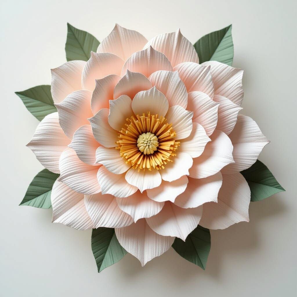 Handmade Paper and Cloth Flower Art
