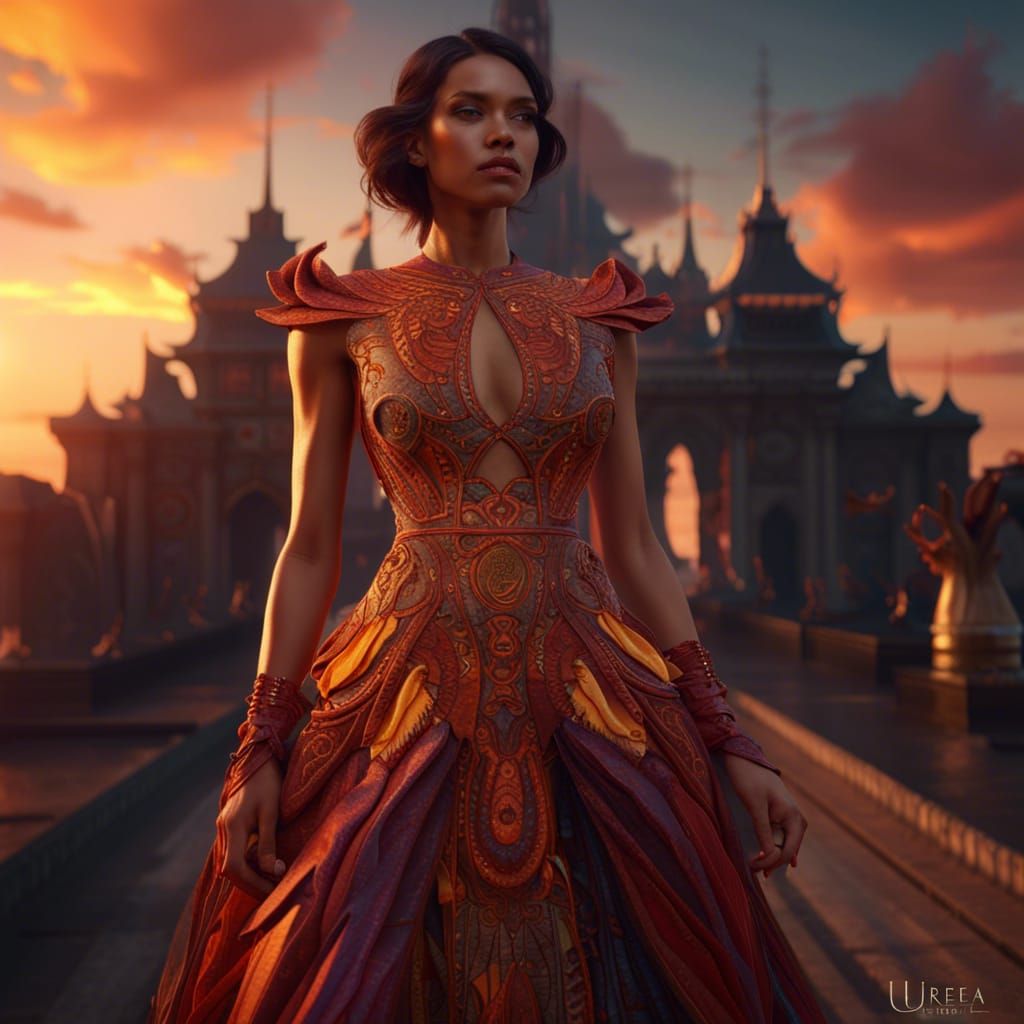 Sunset Runway Dress: Fantasy Concept Art