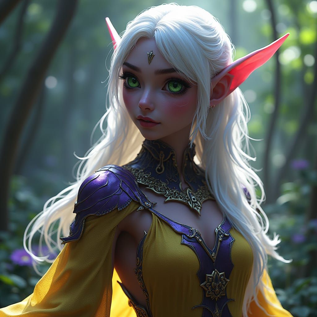 Dark Fantasy Elf Portrait with Dynamic Lighting