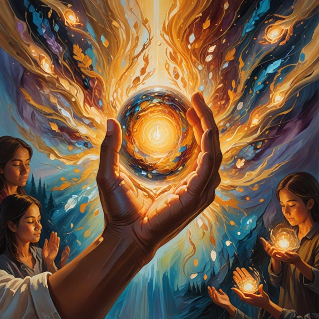 Empathic Person Holding Light: Concept Art