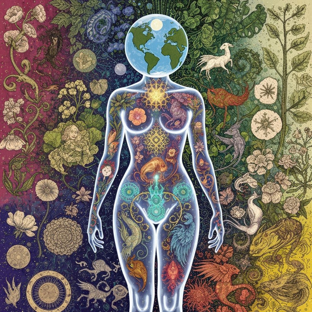 Ethereal Mindscape: Earth and Moon Intertwined