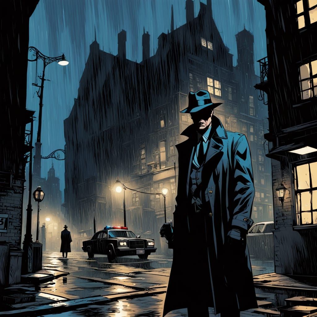 Gothic Noir Detective in Arkham