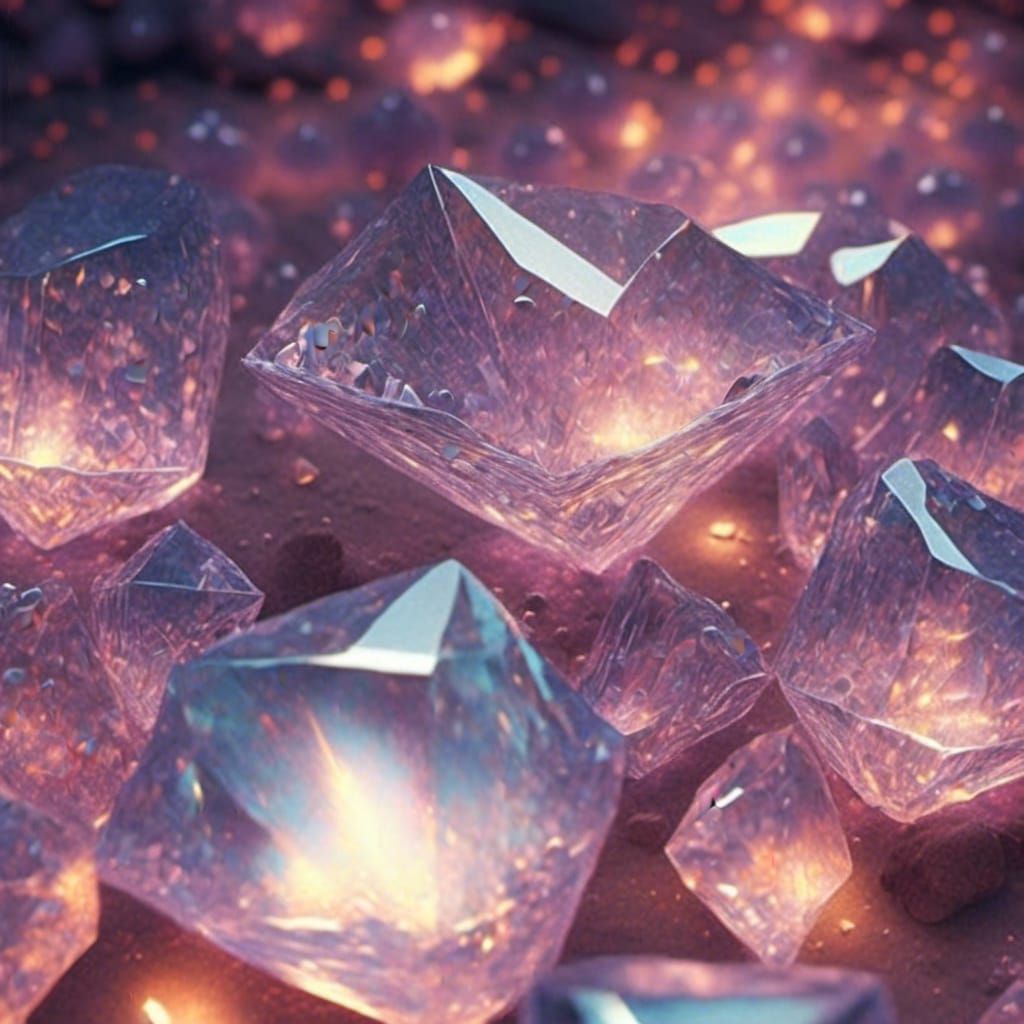 Quartz Crystal Cave in Hyper-Realistic Digital Art