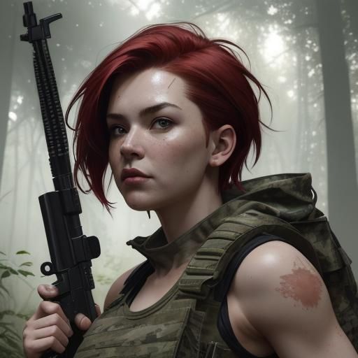 Female Soldier Parachuting, Hyperdetailed Concept Art