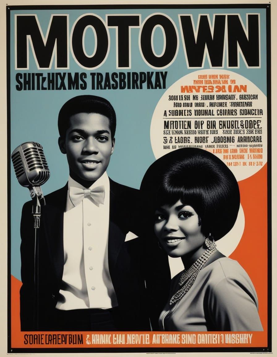 Vintage Motown Concert Poster: A Rhythm and Blues Icon