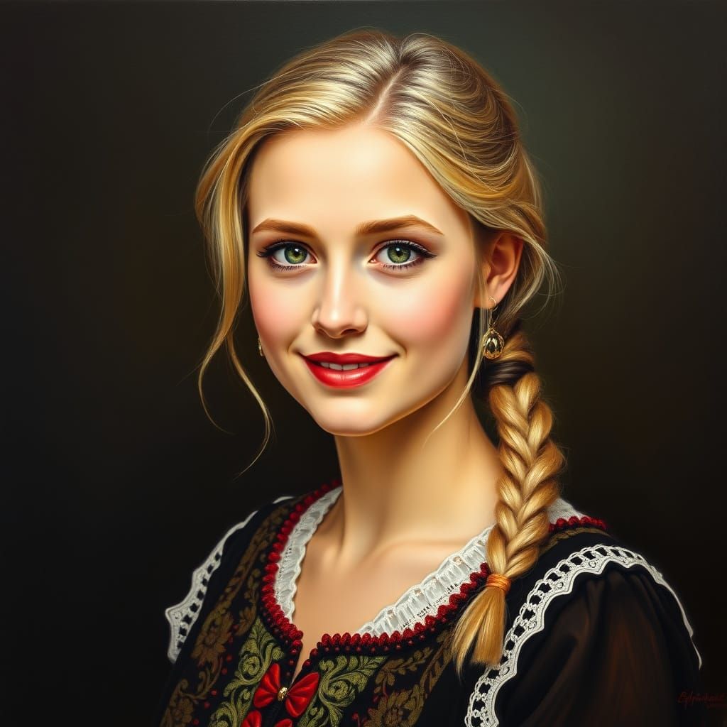 Ukrainian Beauty in Oil Painting