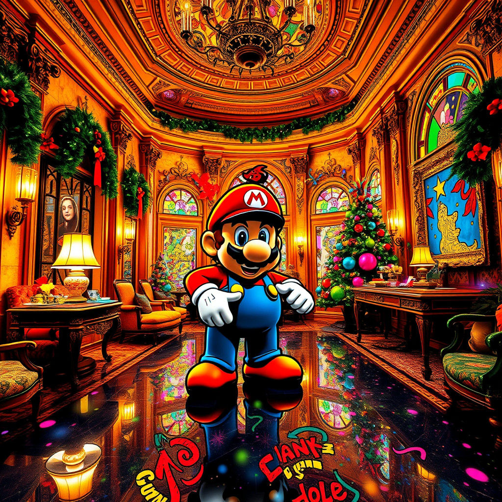 Mario's Christmas Mansion with Graffiti Art