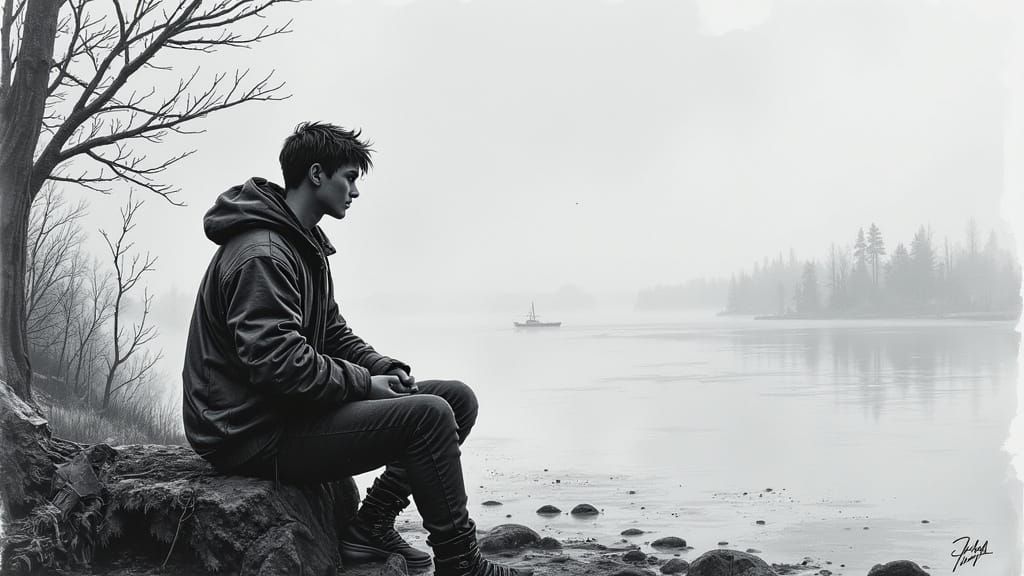 Mysterious Figure Finds Solace by St. Lawrence River