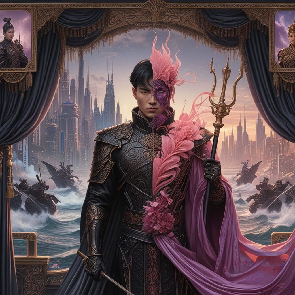 Ethereal Prince Transforms in Cyberpunk Wonderland