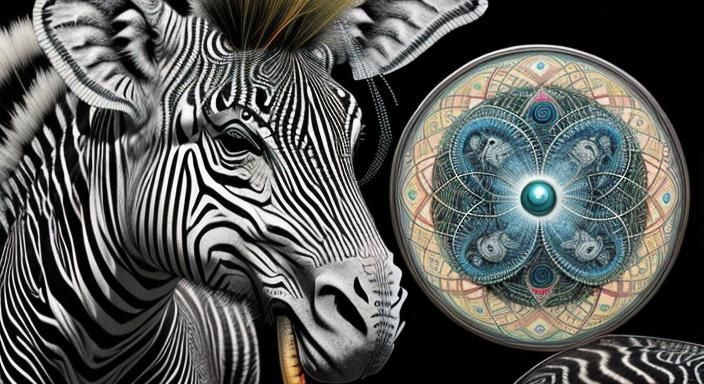 Optical Illusion: Zebra and Elephant in Mixed Media