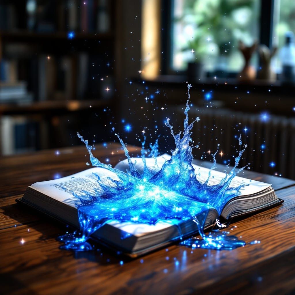 Starry Night Sky Spills From Open Book