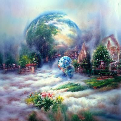 Ethereal Earth Baby in a Fantasy Landscape