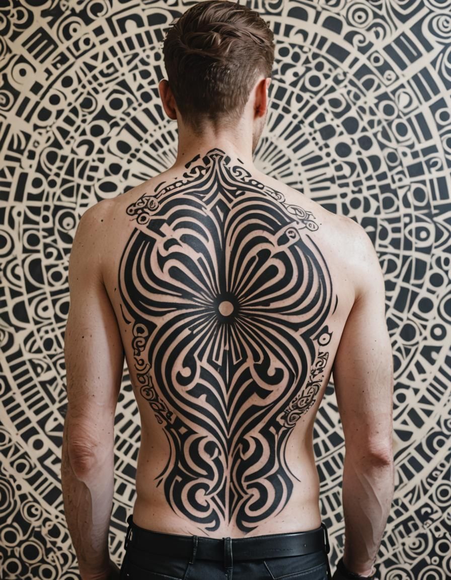 Psychedelic Op Art Tattoo in Professional Photo