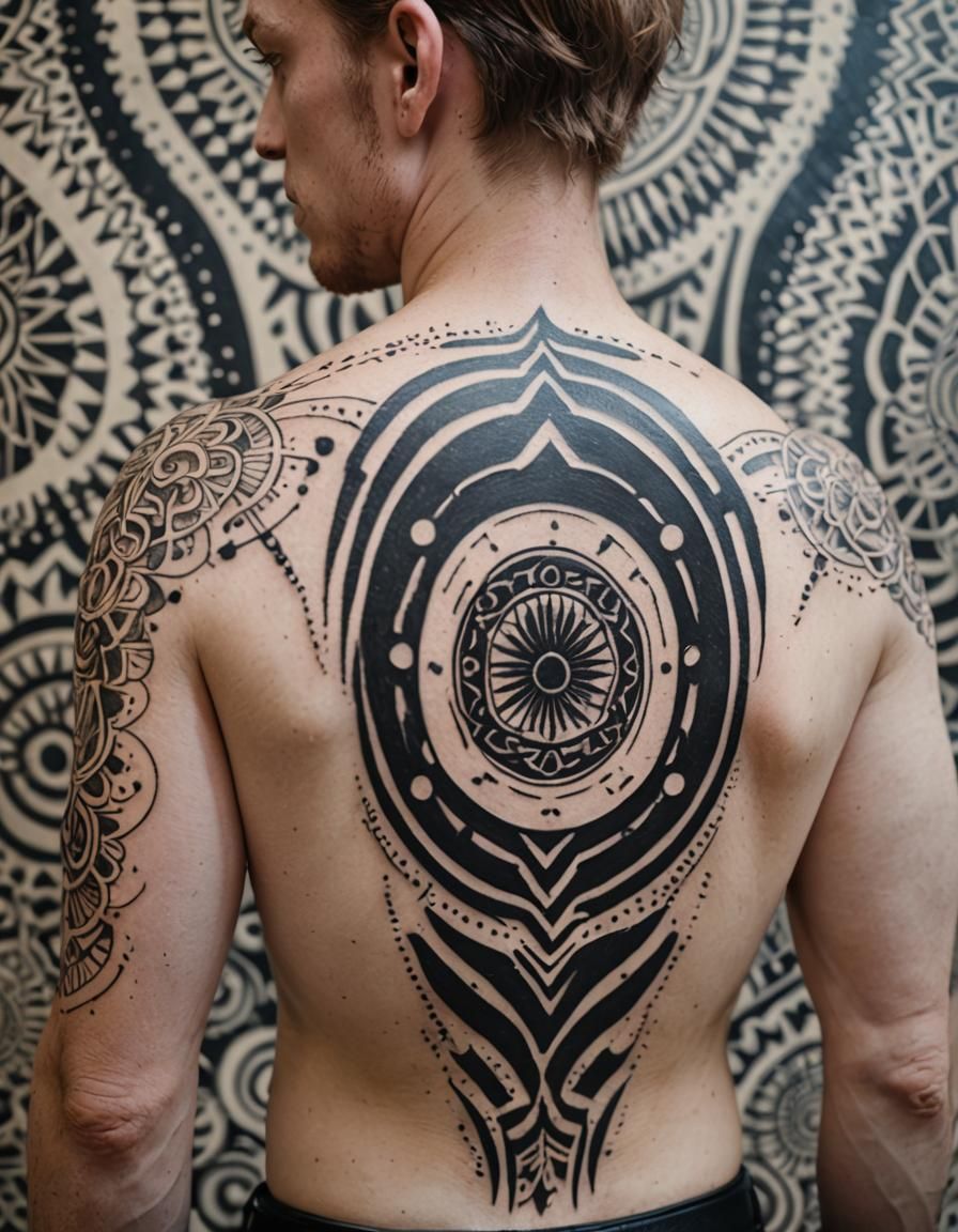 Psychedelic Op Art Tattoo in Professional Photo