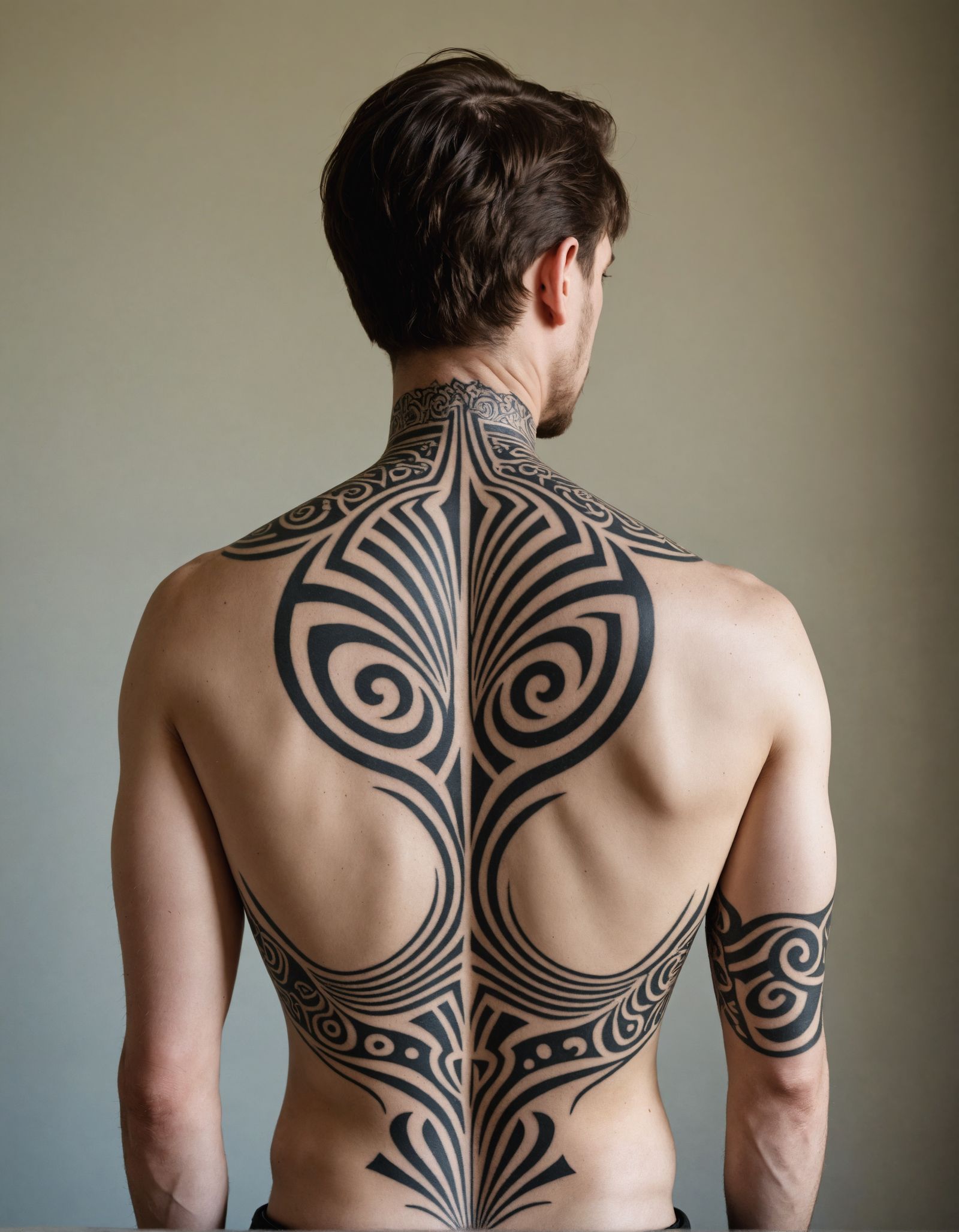 Psychedelic Op Art Tattoo in Black Ink