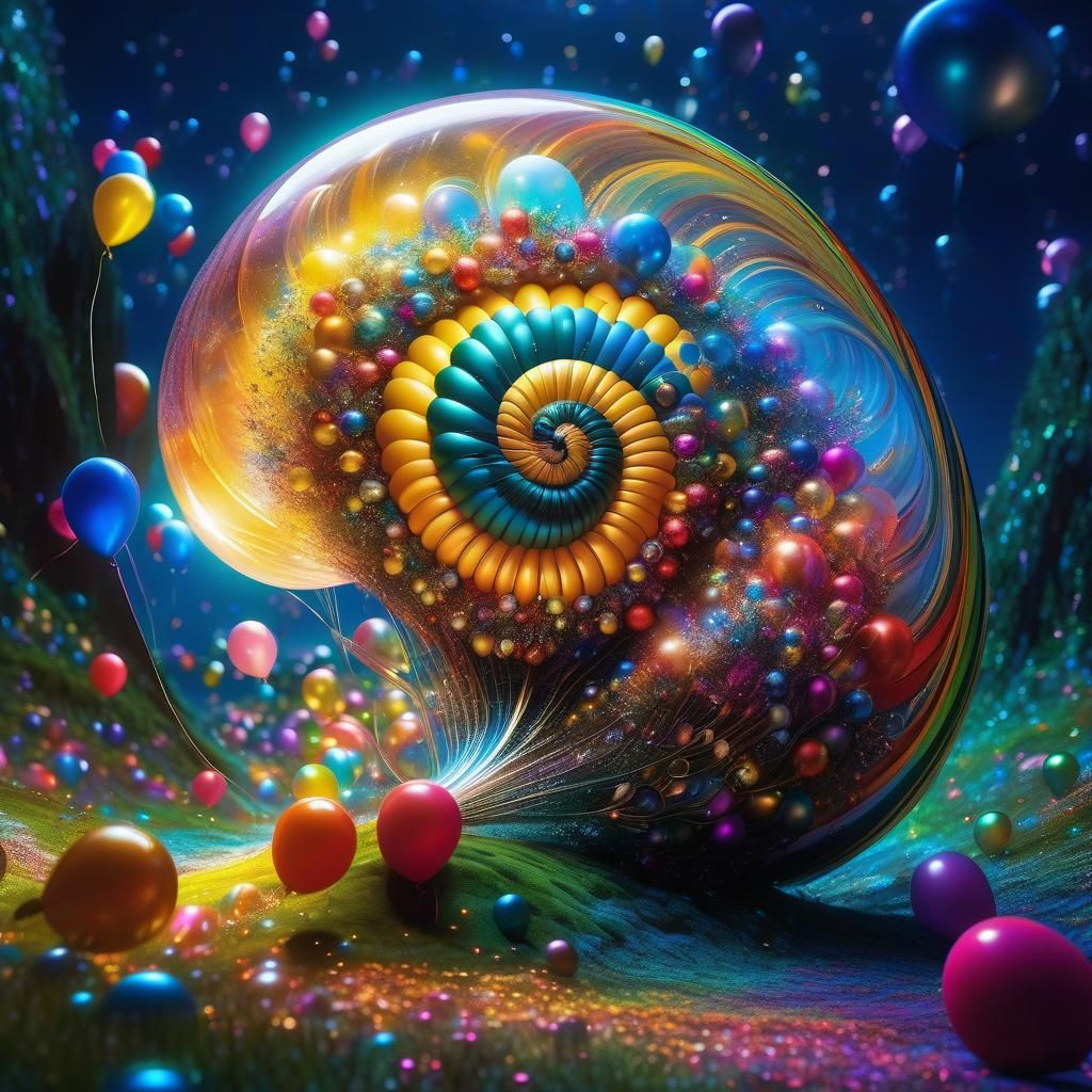 Glittery Balloons in Maximalist Fantasy Style