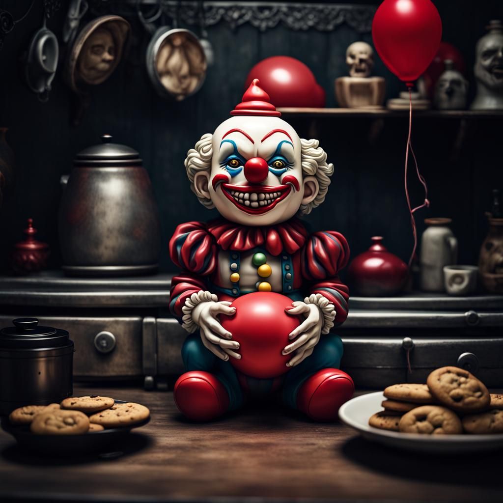 Creepy Clown Cookie Jar
