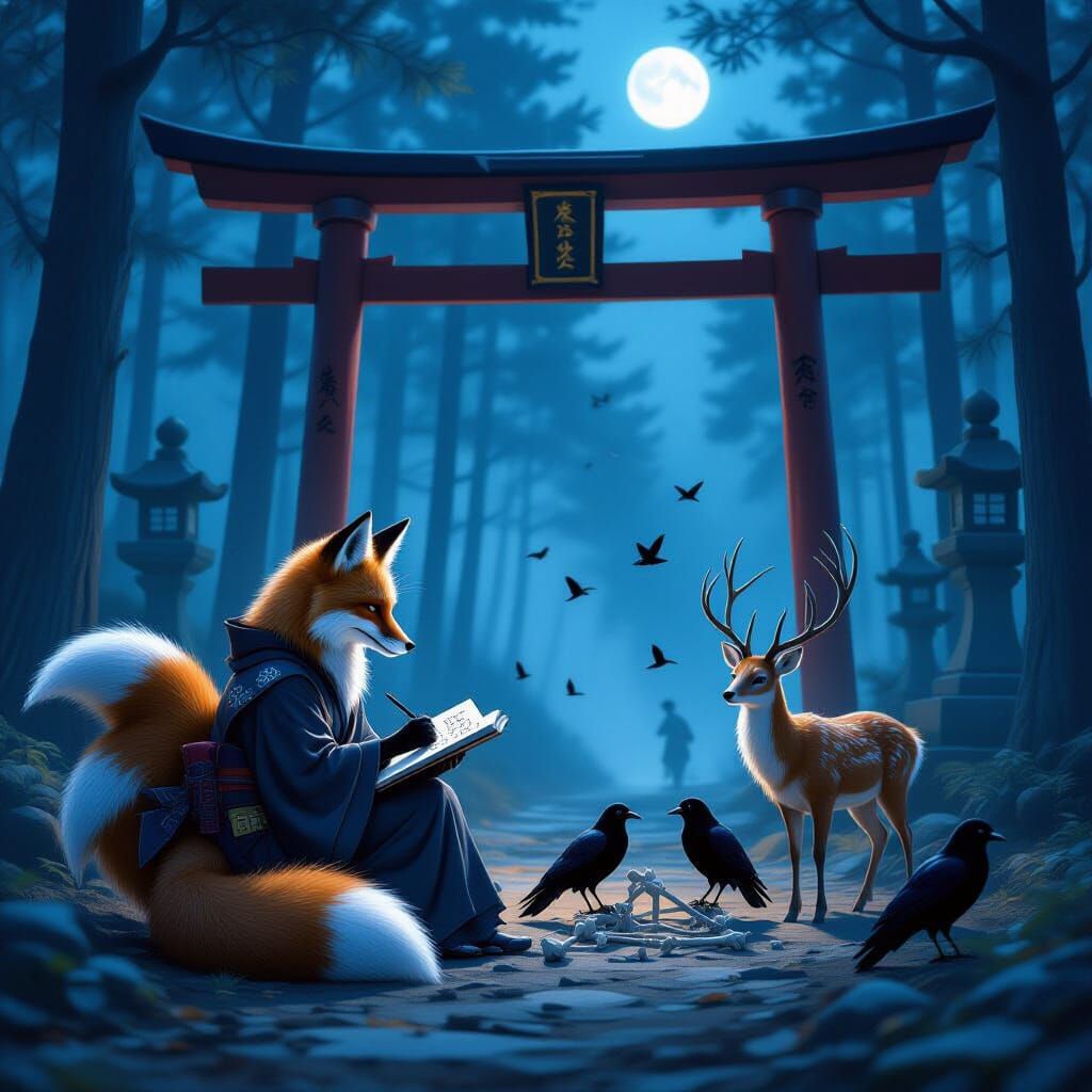 Mysterious Forest Rituals Under Moonlight