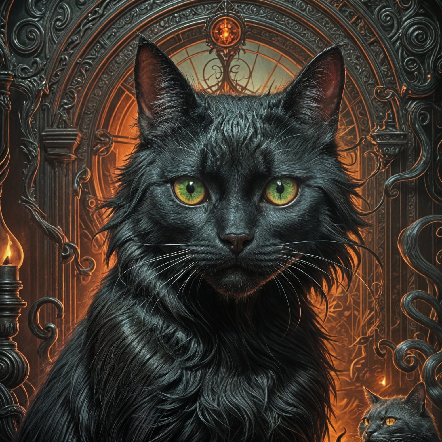 Terrifying Black Cat Vintage Horror Movie Poster