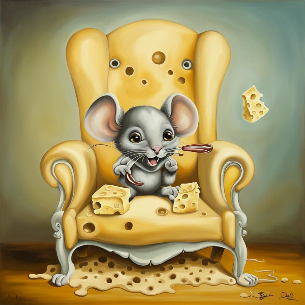 Mouse in Swiss Cheese Chair: a Surrealist Vision