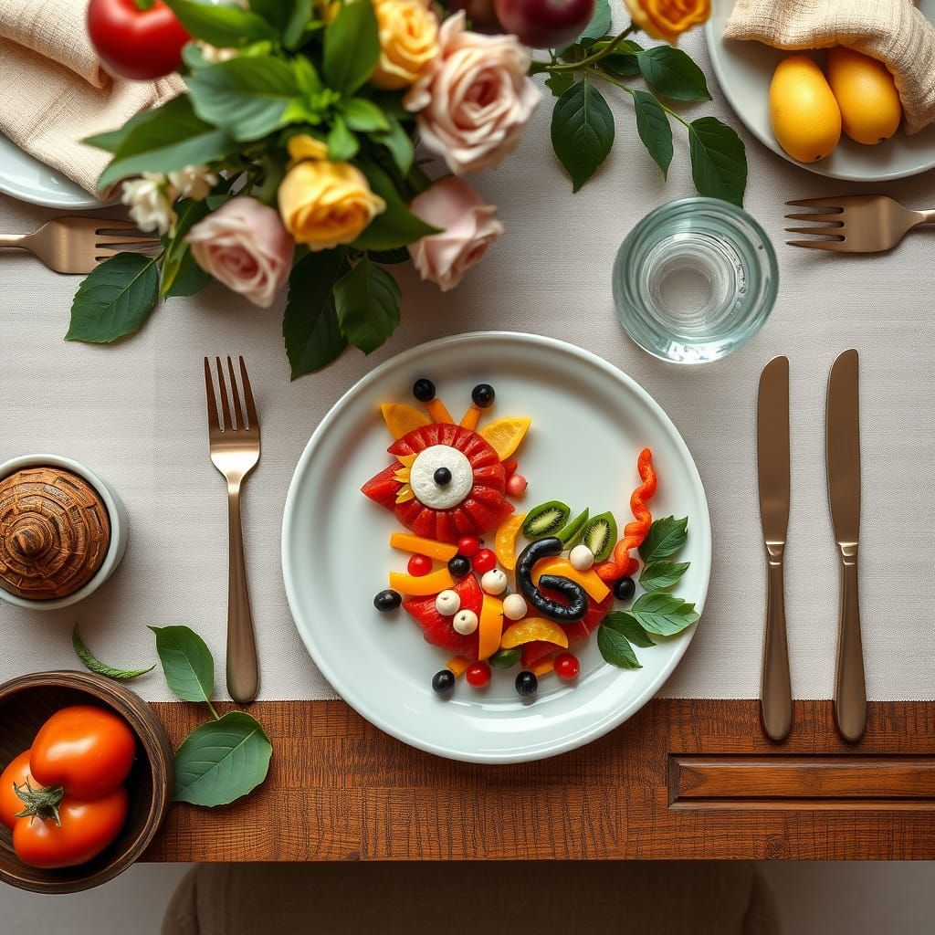 Gathering Table Features Colorful Edible Art Animal