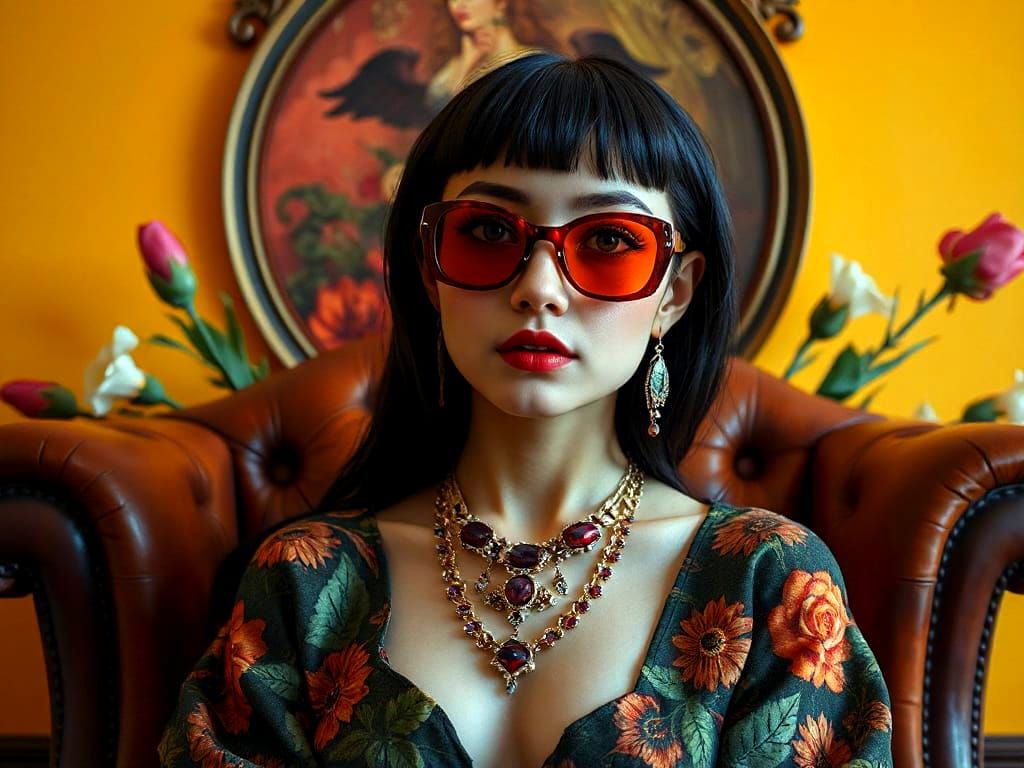 Blood Hazard Aesthetic Art Nouveau Portrait