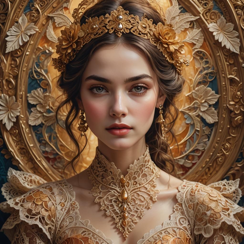 Elegant Woman Portrait in Digital Matte Painting