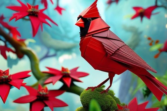 Origami Cardinal